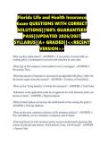 Florida Life and Health Insurance Exam QUESTIONS WITH CORRECT SOLUTIONS&vert;&vert;100&percnt; GUARANTEED PASS&vert;&vert;UPDATED 2026&sol;2027 SYLLABUS&vert;&vert;A&plus; GRADED&vert;&vert;<<RECENT VERSION>>