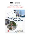 Test Bank for Engineering Economy&comma; 9th Edition by Leland T&period; Blank&comma; Anthony Tarquin&comma; Chapter 1-19 &vert;All Chapters
