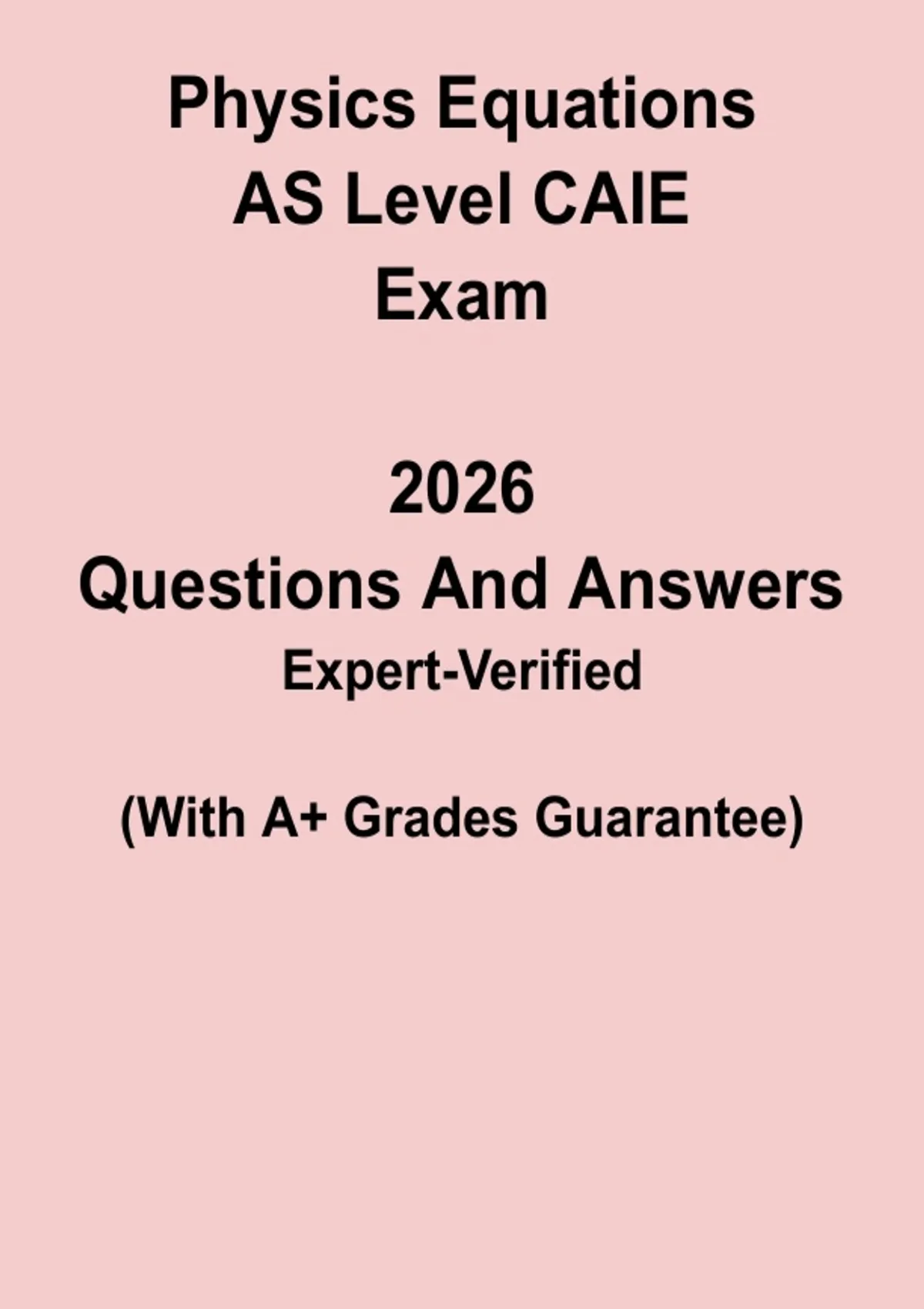 Physics Equations AS Level CAIE (9702) PDF | Complete AS Physics ...