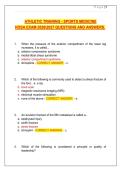 ATHLETIC TRAINING - SPORTS MEDICINE   HOSA EXAM 20262027 QUESTIONS AND ANSWERS