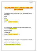 AUTO MECHANICS TEST 20262027 QUESTIONS  AND ANSWERS&period; 