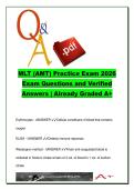 MLT &lpar;AMT&rpar; Practice Exam 2026 &ndash; 400&plus; Verified Questions & Answers on Hematology&comma; Microbiology & Clinical Chemistry