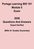 Portage Learning BIO 101 Module 5 Study Guide PDF &vert; Biology Exam Prep&comma; Practice Questions & Review