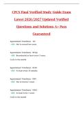 CPCS Final Verified Study Guide 2026&ndash;2027 &mdash; Comprehensive Standards Review & Exam-Ready Practice Questions