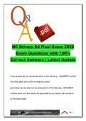 NC Drivers Ed Final Exam 2026 &ndash; 100 Verified Questions & Answers on Road Signs&comma; DUI Laws & Defensive Driving
