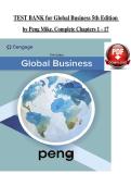 Test Bank for Global Business&comma; 5th Edition by Mike W&period; Peng &vert; Complete Chapter Questions &vert; ISBN 978-0357716403
