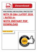 NFHS FOOTBALL AND VOLLEYBALL PRACTICE TEST  WITH 59 Q&A &vert;LATEST 2026  &vert; RATED A&plus;  WITH INSTANT PDF  DOWNLOAD 
