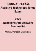 RESNA ATP Exam &ndash; Assistive Technology Terms PDF &vert; Key Definitions&comma; Vocabulary & Certification Review Guide