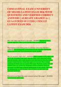 CHM113 FINAL EXAM &lpar;UNIVERSITY  OF MIAMI&rpar; LATEST EXAM 2026 WITH  QUESTIONS AND VERIFIED CORRECT  ANSWERS &vert; ALREADY GRADED A&plus; &vert;  GUAANTEED SUCCESS &vert; CHM 113  LATEST EXAM 2026
