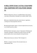 NJ REAL ESTATE EXAM 2 ACTUAL EXAM PAPER 2026 QUESTIONS WITH SOLUTIONS GRADED A&plus;