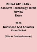 RESNA ATP Exam &ndash; Assistive Technology Terms Review PDF &vert; Key Definitions & Certification Study Guide
