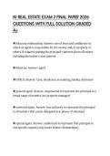 NJ REAL ESTATE EXAM 2 FINAL PAPER 2026 QUESTIONS WITH FULL SOLUTION GRADED A&plus;