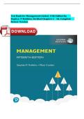 Test Bank for Management&comma; Global Edition&comma; 15th Edition by Stephen P&period; Robbins & Mary A&period; Coulter  &vert; Verified Chapters 1-18 Complete &vert; A&plus; Grade &vert; Downloadable PDF