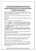 PP 2&colon; MOLECULAR MECHANISM OF CELL INJURY&semi; CANCER CHARACTERISTICS&vert; TOP SCORES MADE SIMPLE &vert; TRUSTED TEST SOLUTIONS&excl;