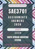 SAE3701 Assignment 3 2026 Memo &vert;Due Date July 2026