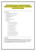BLOOD ADMINISTRATION & TRANSFUSION REACTION NURSING EXAM COMPREHENSIVE