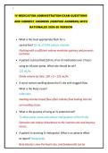IV MEDICATION ADMINISTRATION EXAM QUESTIONS AND CORRECT ANSWERS 