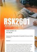 RSK2601 Assignment 1  Due 1 April 2026  - Distinction Guaranteed