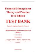 Test Bank &ndash; Financial Management&colon; Theory and Practice&comma; 15th Edition &ndash; Eugene F&period; Brigham & Michael C&period; Ehrhardt &ndash; ISBN 9781305632295 &lpar;Chapters 1&ndash;30 Covered&rpar;
