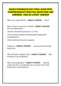 USAHS PHARMACOLOGY FINAL EXAM WITH COMPREHENSIVE 