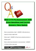 WGU C175 Data Management Foundations 2026 Pre-Assessment &ndash; Correct Q&A on SQL&comma; Normalization&comma; ER Diagrams & Data Mining