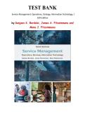 Test Bank for  Service Management&colon; Operations&comma; Strategy&comma; Information Technology 10th Edition By Sanjeev K&period; Bordoloi&comma; Chapter 1-16 &vert; All Chapters