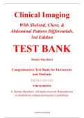 Test Bank &ndash; Clinical Imaging&colon; With Skeletal&comma; Chest&comma; & Abdominal Pattern Differentials&comma; 3rd Edition &ndash; Dennis Marchiori &ndash; ISBN 9780323084956 &lpar;Chapters 1&ndash;33 Covered&rpar;