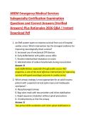 Bundle for ABEM Emergency Medical Services Subspecialty Certification Examination Questions and Correct Answers &lpar;Verified Answers&rpar; Plus Rationales 2026 Q&A &vert; Instant Download Pdf