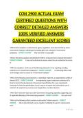 CON 3900 ACTUAL EXAM CERTIFIED QUESTIONS WITH CORRECT DETAILED ANSWERS 100&percnt; VERIFIED ANSWERS GARANTEED EXCELLENT SCORES