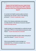 Virginia Life And Health Insurance Latest Actual  Verified Exam And Practice Exam With Complete  Questions And Correct Detailed Answers&vert;&vert; Newest  Exam&excl;&excl;&excl;