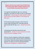 Virginia Life Insurance Latest Actual Verified Exam  And Practice Exam With Complete Questions And  Correct Detailed Answers&vert;&vert; Newest Exam&excl;&excl;&excl;