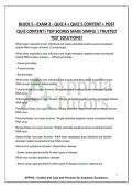 BLOCK 5 - EXAM 2 - QUIZ 4 &plus; QUIZ 5 CONTENT &plus; POST QUIZ CONTENT&vert; TOP SCORES MADE SIMPLE &vert; TRUSTED TEST SOLUTIONS&excl;