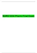 NURS 5334 Pharm Comprhehensive Final Exam Rated A&plus;