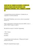 SANS SEC401 Module Quizzes &vert; Complete Study Guide with Questions and Verified Answers &vert; 100&percnt; Correct &vert; Grade A&plus;