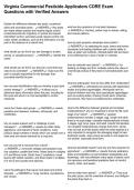 Virginia Commercial Pesticide Applicators CORE Exam Questions with Verified Answers