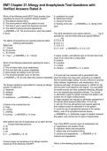 EMT Chapter 21 Allergy and Anaphylaxis Test Questions with Verified Answers Rated A