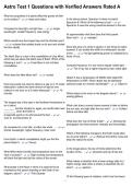 Astro Test 1 Questions with Verified Answers Rated A