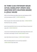 DC THIRD CLASS STATIONARY BOILER  ACTUAL EXAM&lpar;LATEST UPDATE 2026&rpar;  QUESTIONS WITH SOLUTIONS GRADED  A&plus;&vert;&vert;FULLY SOLVED 