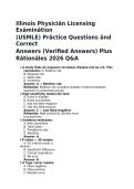 Illinois Physician Licensing Examination &lpar;USMLE&rpar; 2026 Practice Questions & Verified Answers With Rationales