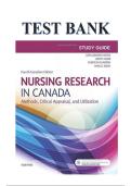 Test Bank for Nursing Research in Canada&colon; Methods&comma; Critical Appraisal&comma; and Utilization &ndash; 4th Edition &lpar;Geri LoBiondo-Wood & Judith Haber&rpar; &vert; Canadian Nursing Research Exam Prep 2026&sol;2027