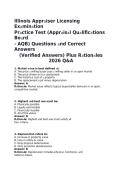 Illinois Appraiser Licensing Examination &lpar;AQB&rpar; 2026 Practice Questions & Verified Answers With Rationales