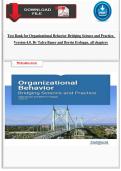 Test Bank for Organizational Behavior Bridging Science and Practice&period; Version 4&period;0&period; By Talya Bauer and Berrin Erdogan&comma; all chapters