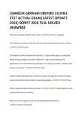 USAREUR GERMAN DRIVERS LICENSE  TEST ACTUAL EXAM&lpar; LATEST UPDATE  2026&rpar; SCRIPT 2026 FULL SOLVED  ANSWERS