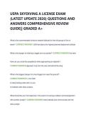 USPA SKYDIVING A LICENSE EXAM  &lpar;LATEST UPDATE 2026&rpar; QUESTIONS AND  ANSWERS COMPREHENSIVE REVIEW  GUIDE&vert;&vert; GRADED A&plus;