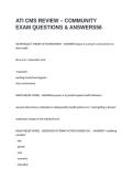 ATI CMS REVIEW &ndash; COMMUNITY EXAM QUESTIONS & ANSWERS