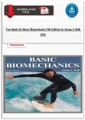 Test Bank for Basic Biomechanics 9th Edition by Susan J&period; Hall &vert;&vert;2026