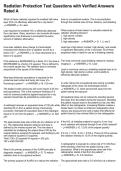 Radiation Protection Test Questions with Verified Answers Rated A