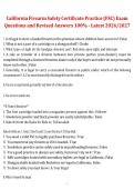 California Firearm Safety Certificate &lpar;FSC&rpar; Practice Exam &ndash; Questions with Revised 100&percnt; Correct Answers&comma; Latest 2026&sol;2027 &ndash; Complete Study Guide