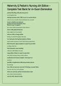 Maternity & Pediatric Nursing 4th Edition &ndash;  Complete Test Bank for A&plus; Exam Domination 