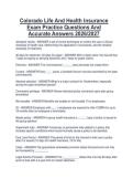 Colorado Life And Health Insurance Exam Practice Questions And Accurate Answers 2026&sol;2027